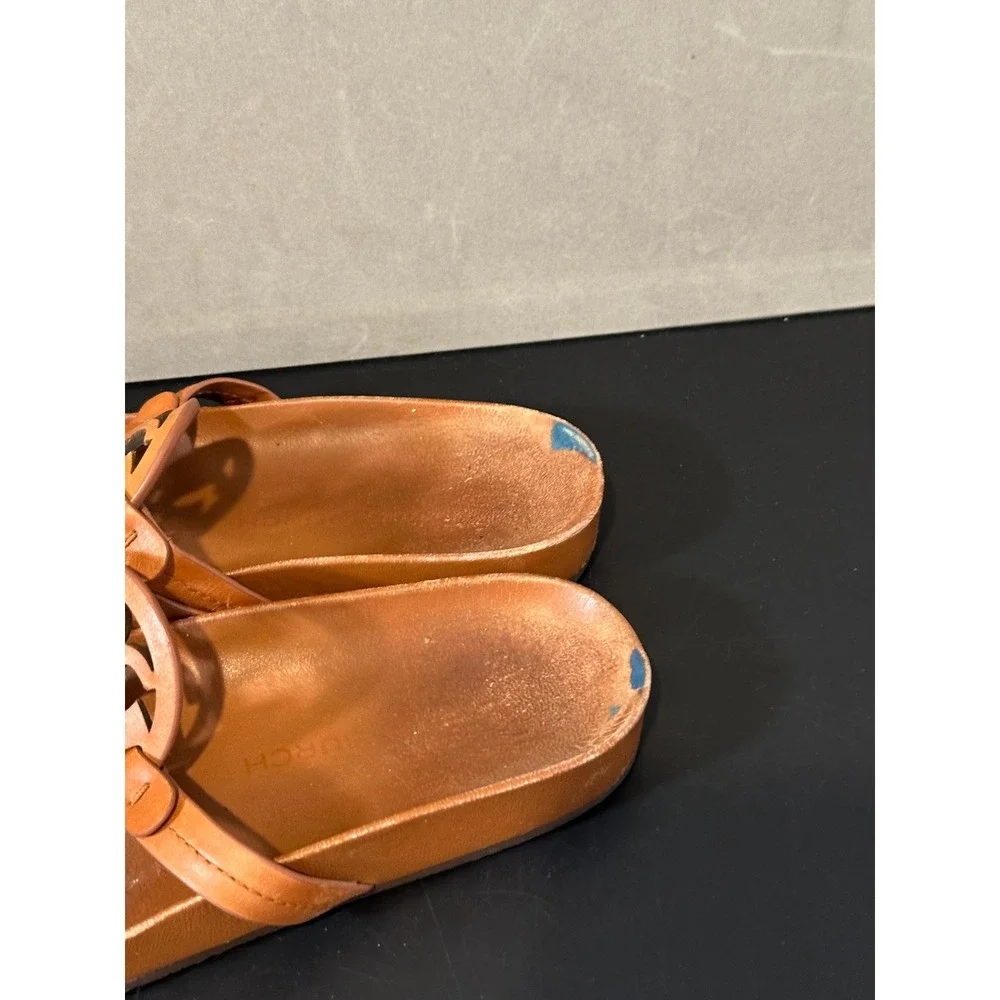 Tory Burch Tan Miller Leather Flip Flop Sandals